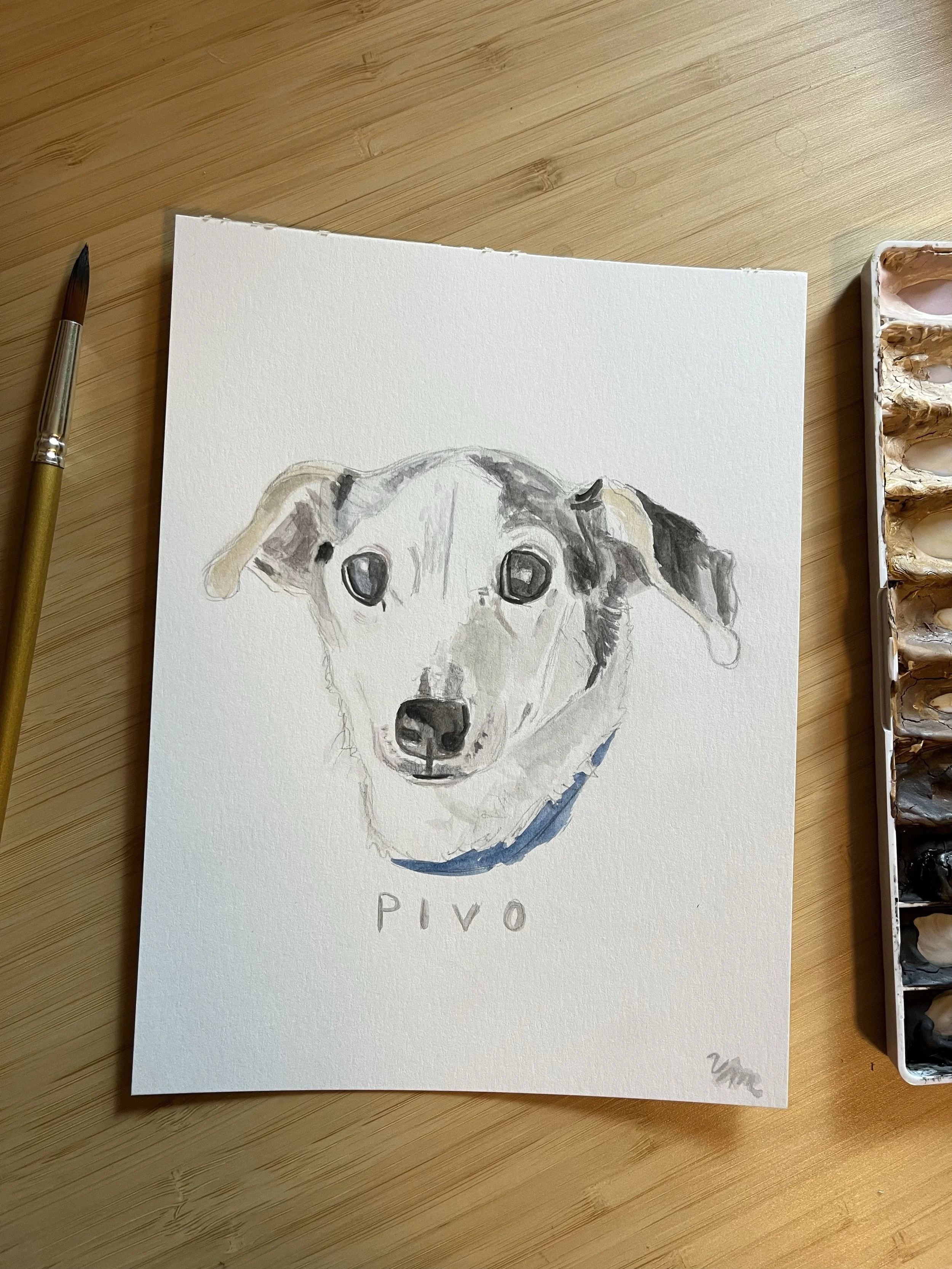 Watercolor Dog Painting