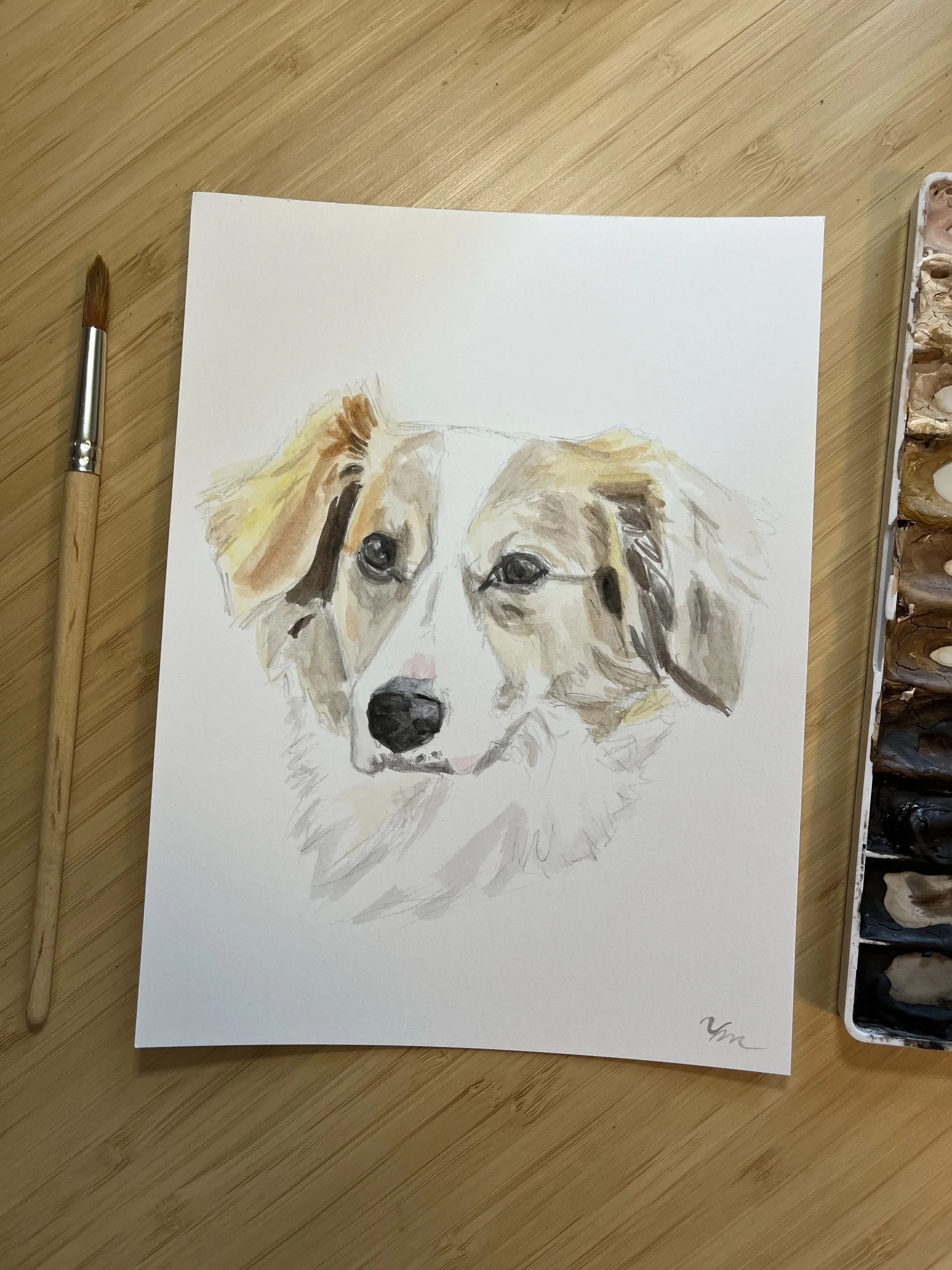 Watercolor Dog Painting