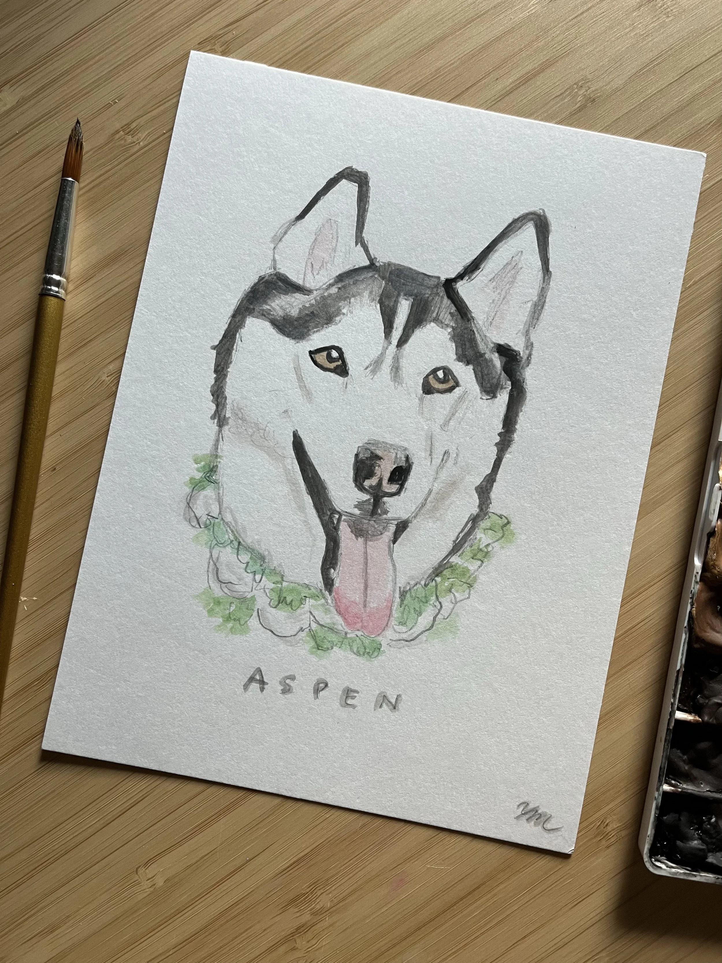 Watercolor Dog Painting