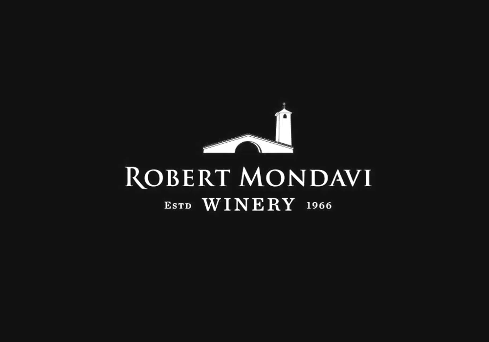 Robert Mondavi white logo on black
