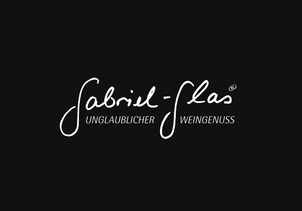 Gabriel Glas white logo on black