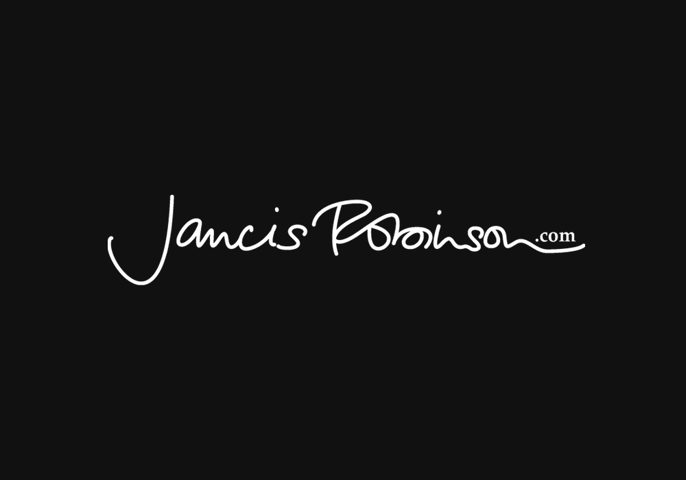 Jancis Robinson white logo on black