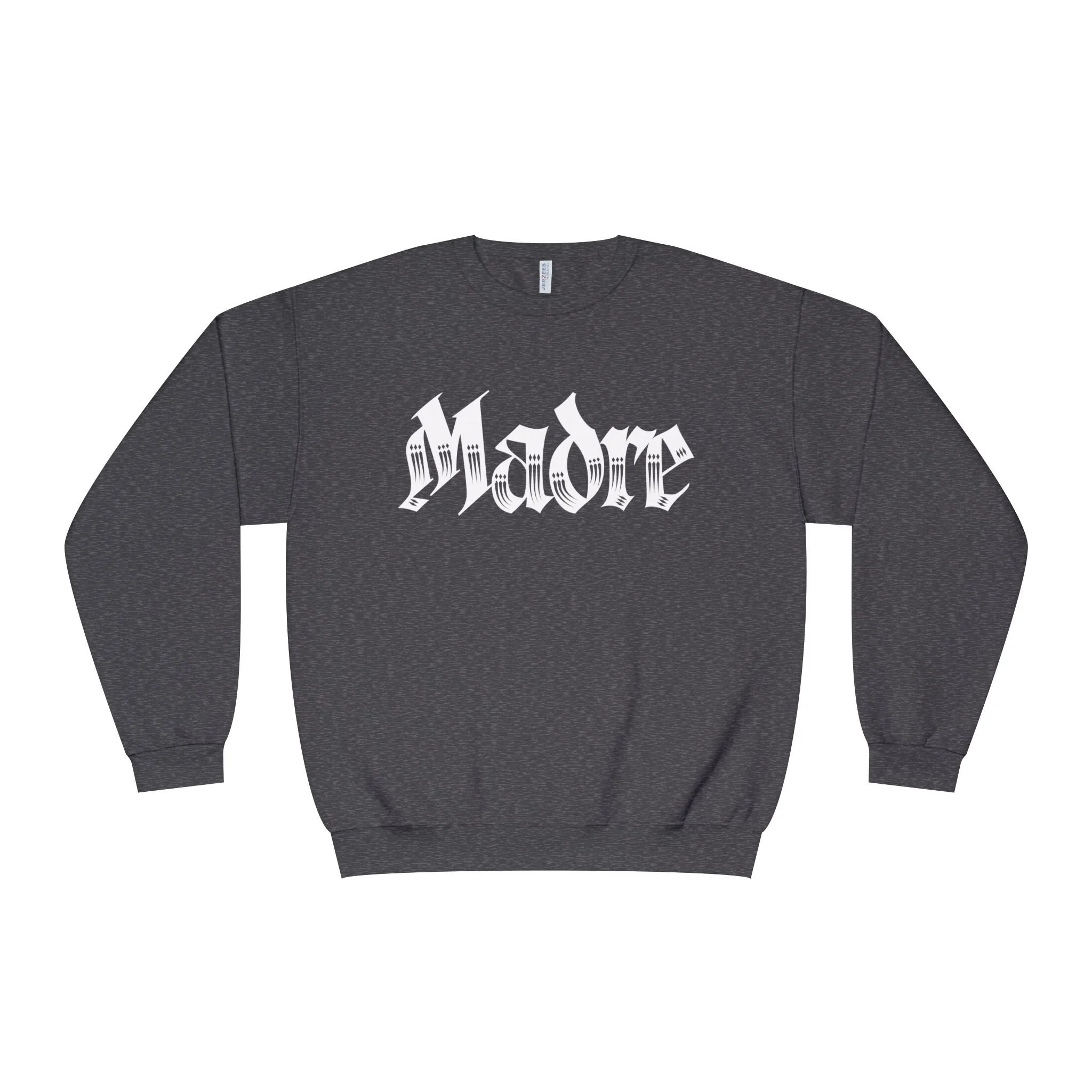MADRE brown crewneck sweatshirt by 5IN5O with original Gothic-style lettering