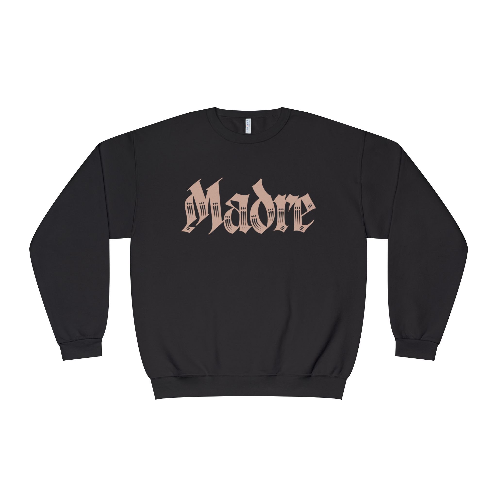 MADRE brown crewneck sweatshirt by 5IN5O with original Gothic-style lettering