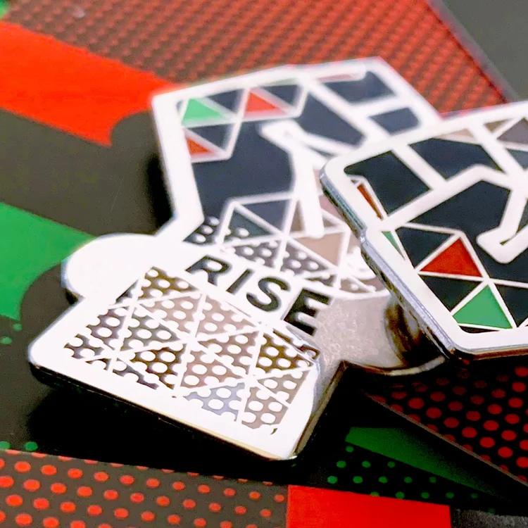 United We RISE Enamel Pin