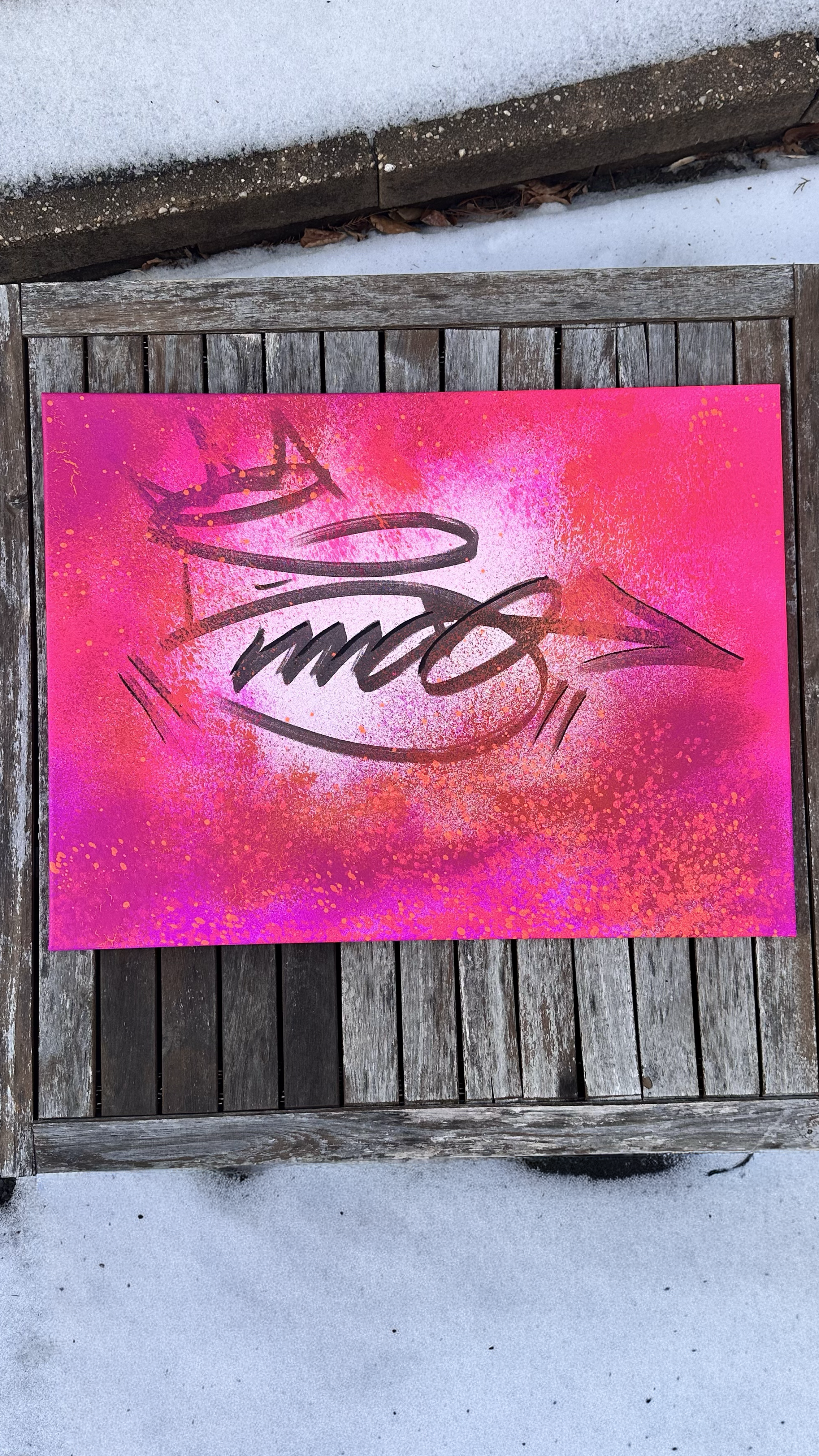 Numero Uno original acrylic and spray paint canvas by 5IN5O