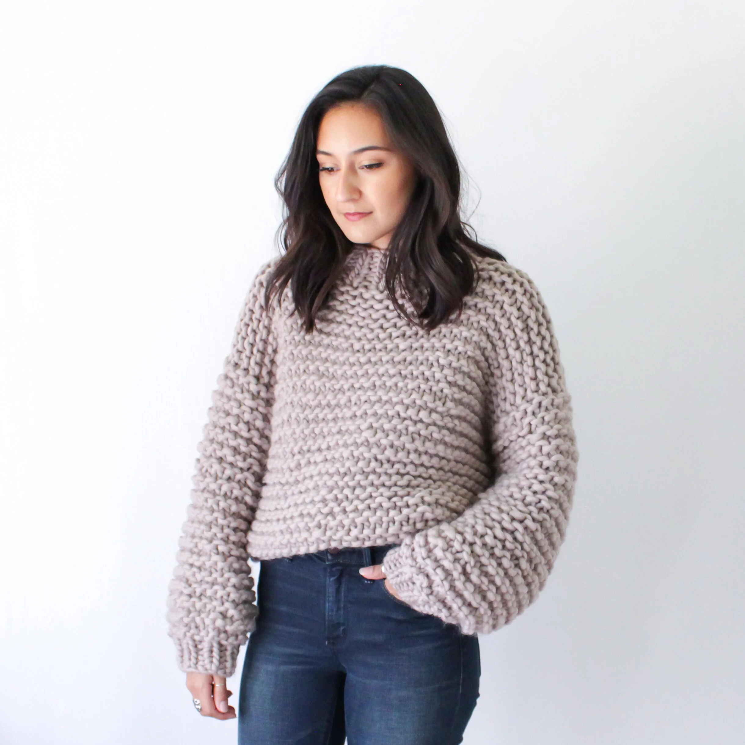 Oversized Hand Knitted Wool Sweater 