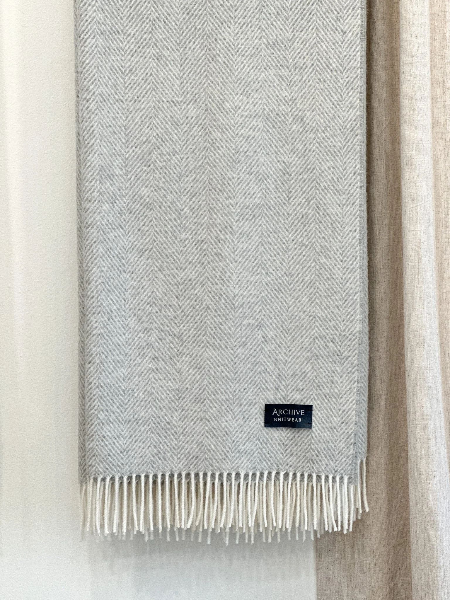 Grey Herringbone - merino throw.JPG