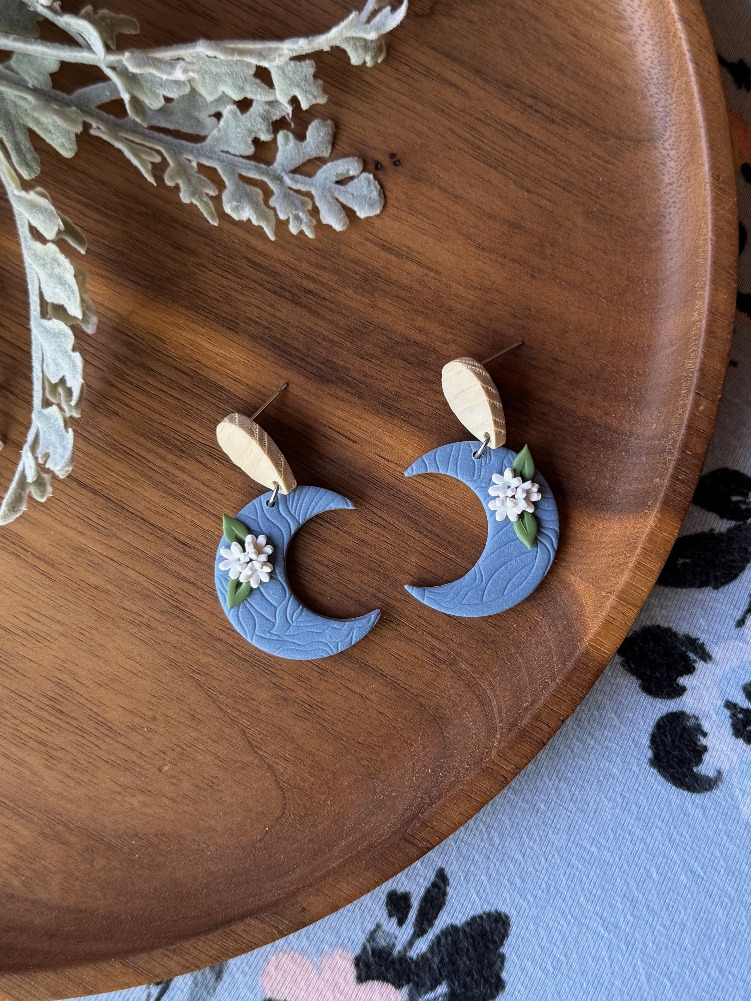 Floral Moon Dangles