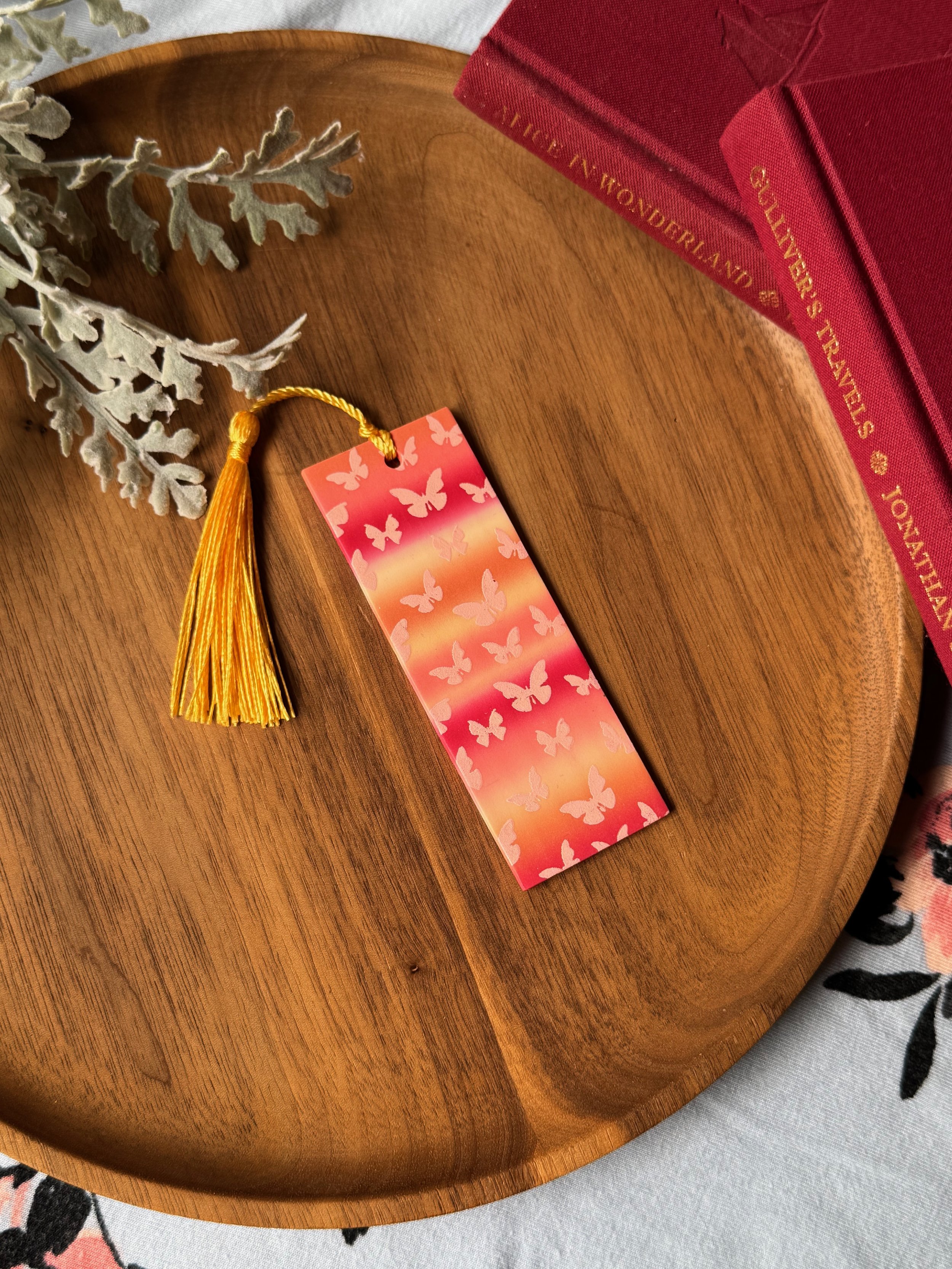 Coral Butterflies Bookmark