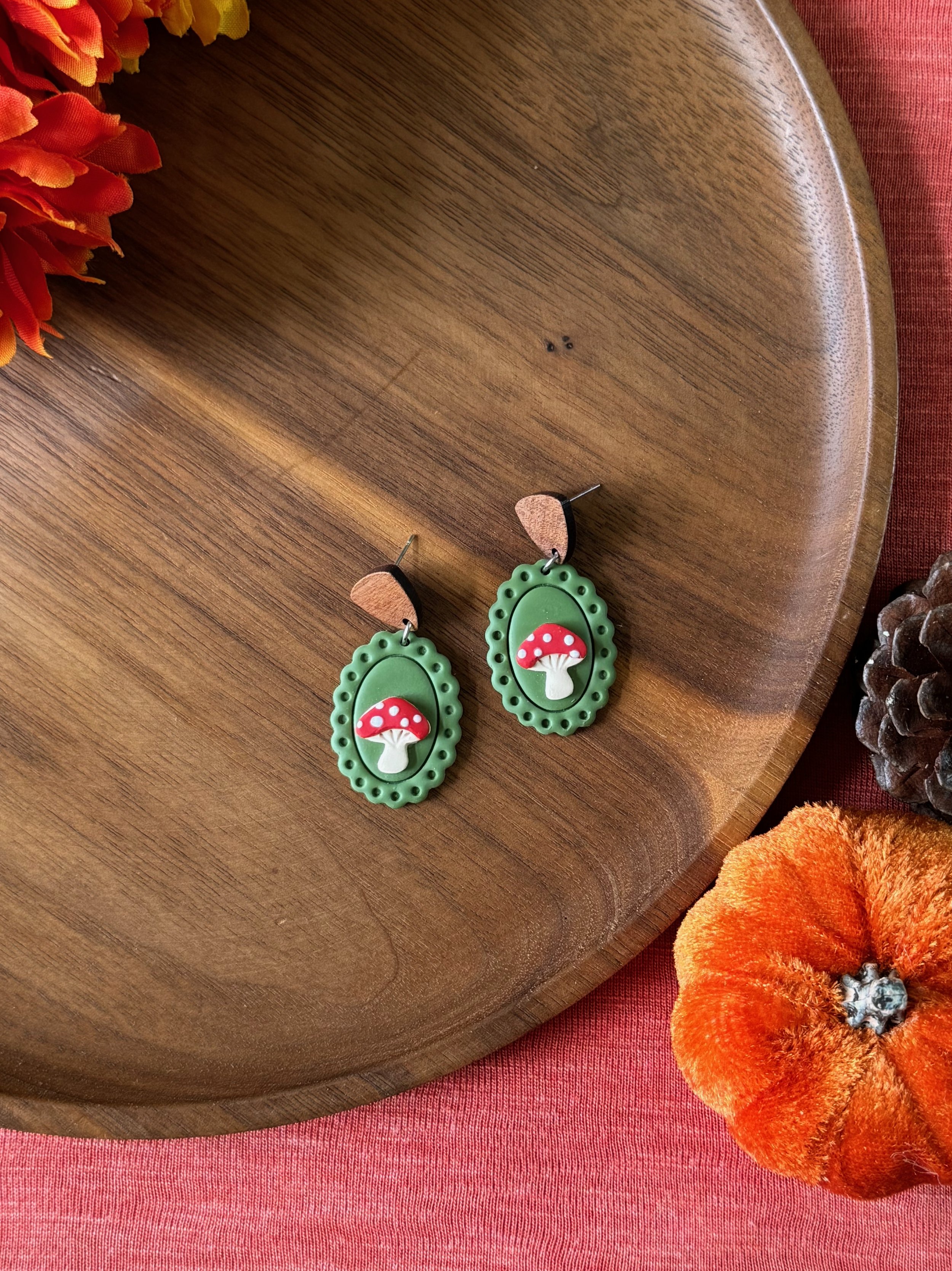 Framed Mushroom Dangles