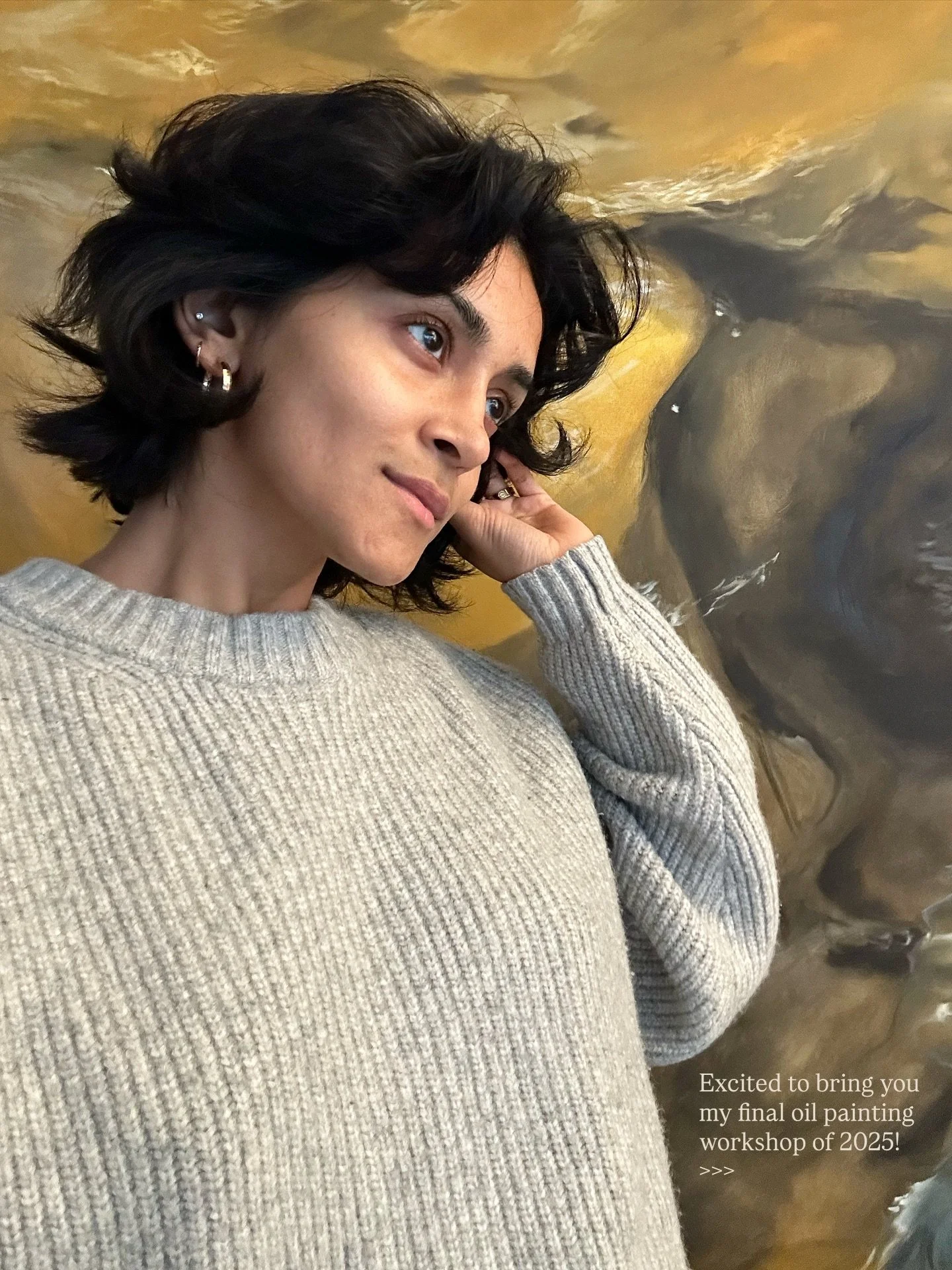 As part of my &lsquo;Moments of Embrace&rsquo; showcase, I&rsquo;m hosting an intimate oil painting workshop the next day. A quiet space to explore the same process that shaped my latest series ~ Where painting becomes a form of gratitude &amp; creat