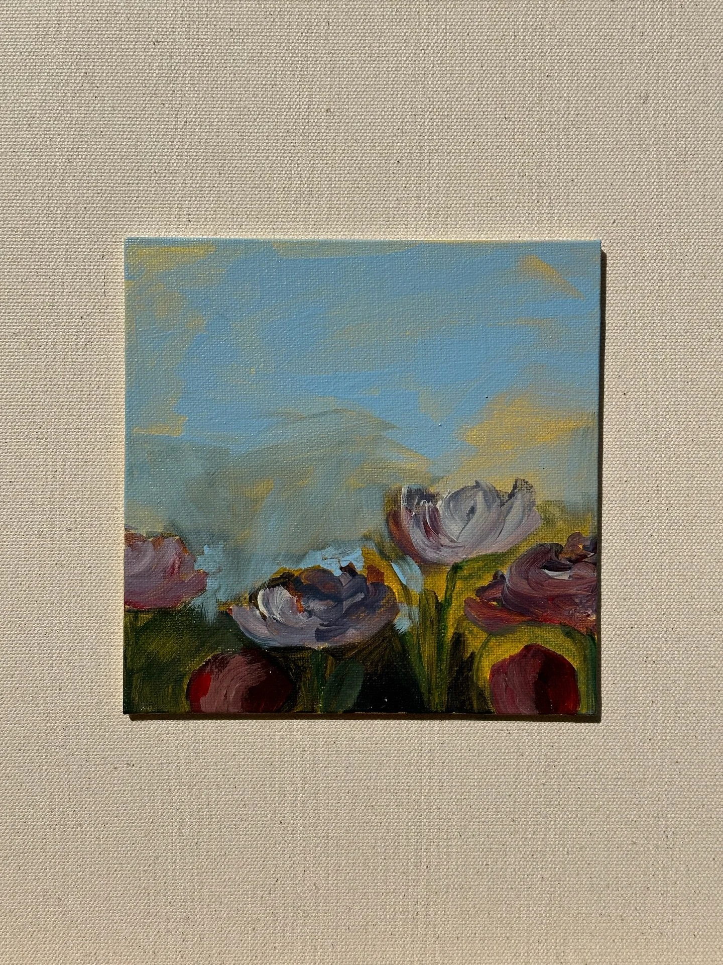 Last year, my practice turned briefly towards florals as I approached a self-set challenge of completing one hundred paintings in a single month.