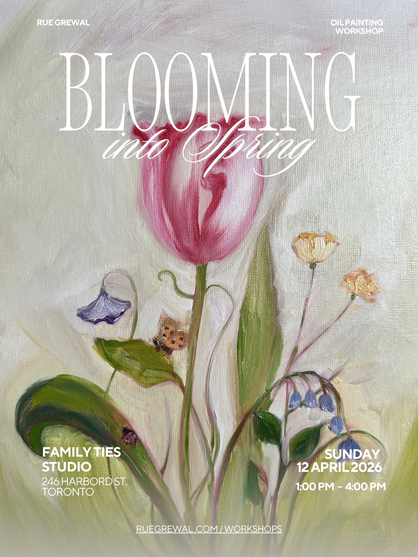 This Sunday! Oil painting workshop in Toronto 🌷 Sign up using link in bio (3 spots left)

Bouquets by the lovely @alizaflowernova 
@familytiesworkshop studio

Sunday, April 12
246 Harbord St. Toronto
SEE YOU THERE 🌷