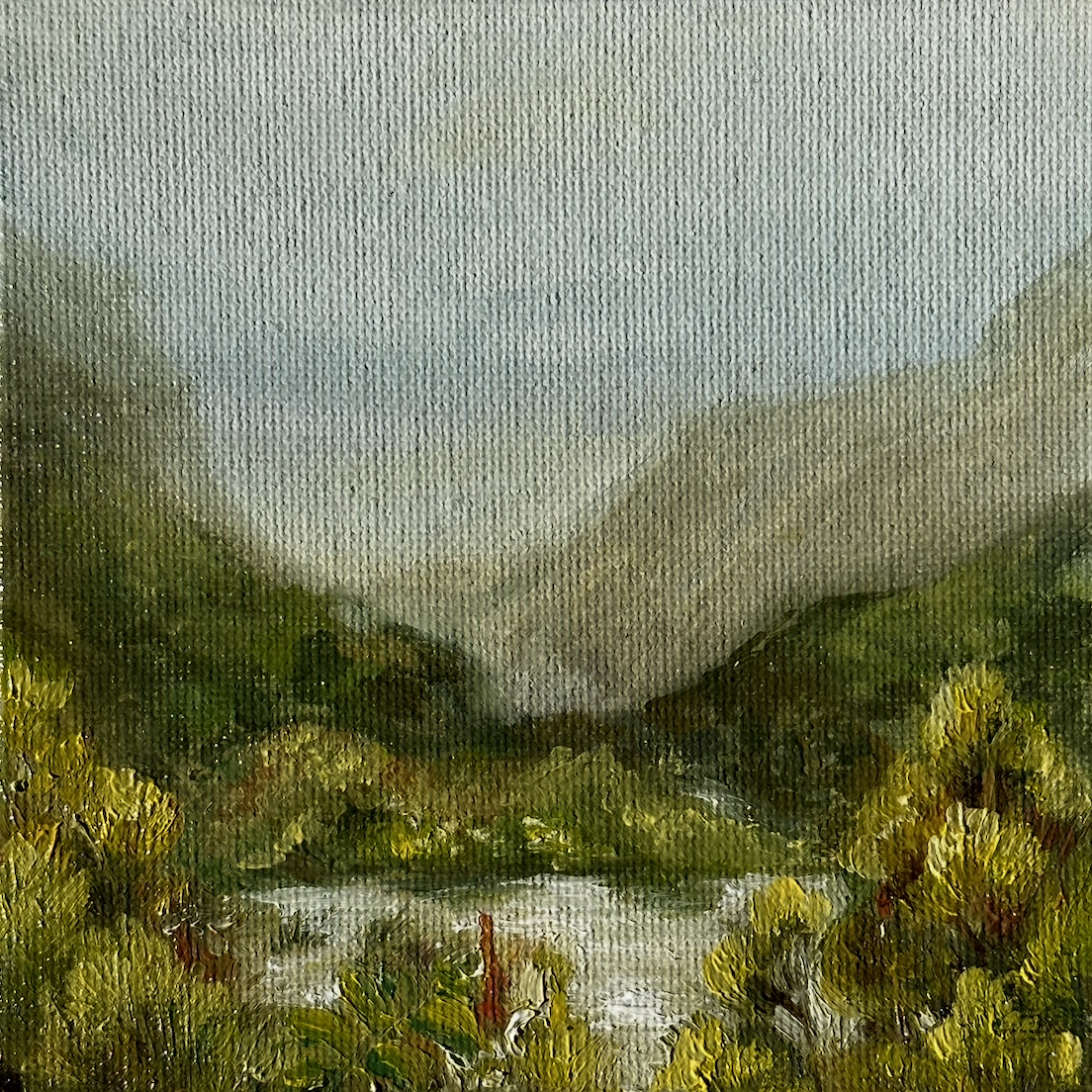 Lake on the mountain 5x5 painting.png
