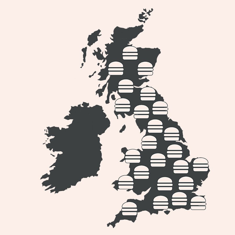 A visual for restaurant Dirty Bones highlighting their UK-wide shipping.