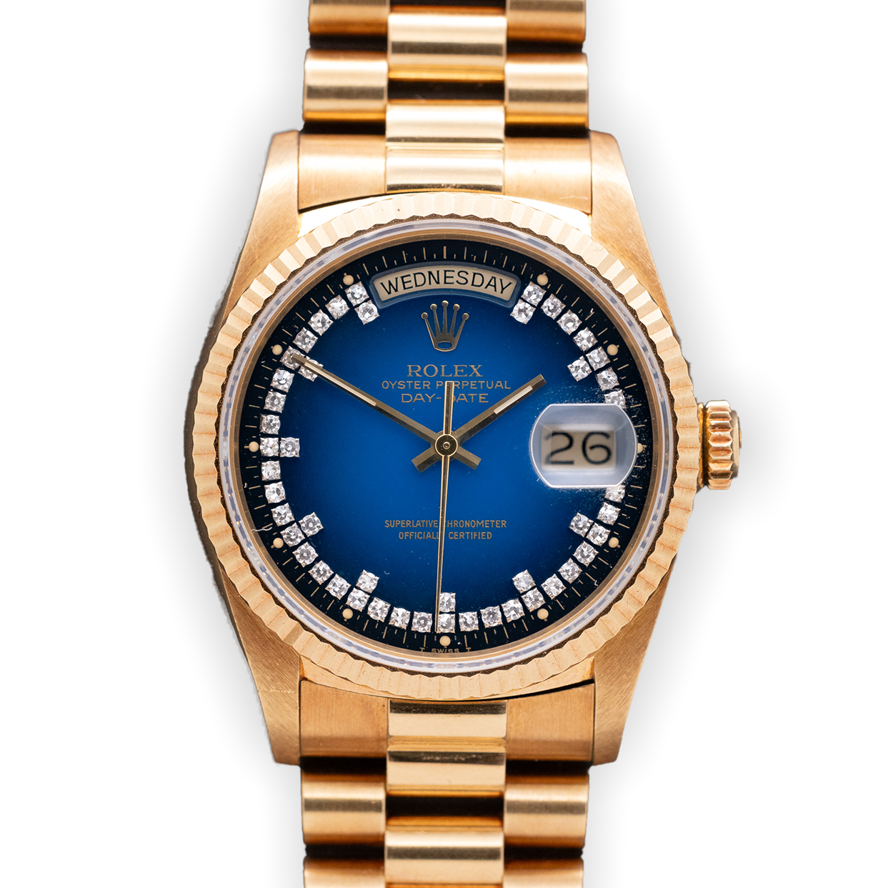 Rolex Day-Date 18238 Blue Vignette "String" Diamond Dial