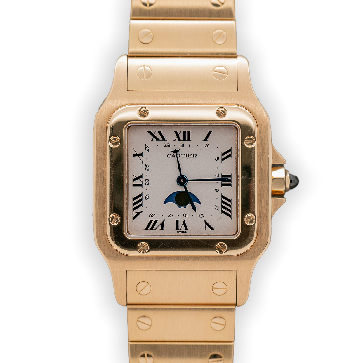 Cartier Santos Galbee Moonphase Date Yellow Gold Ref.819901