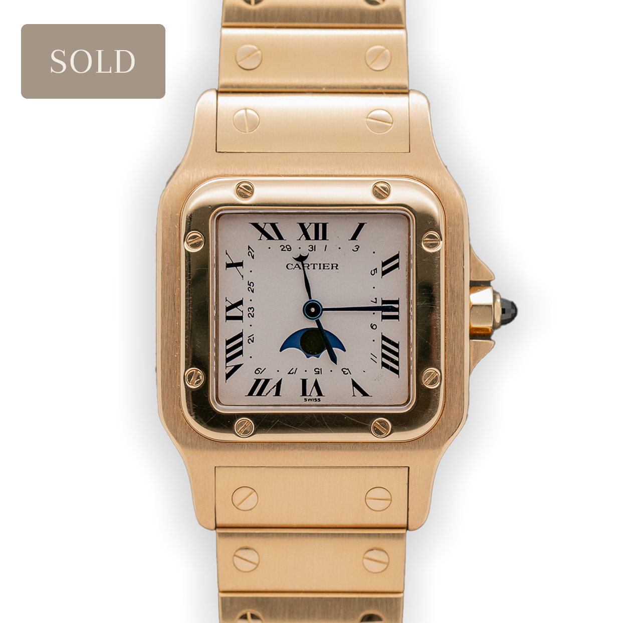 Cartier Santos Galbee Moonphase Date Yellow Gold Ref.819901