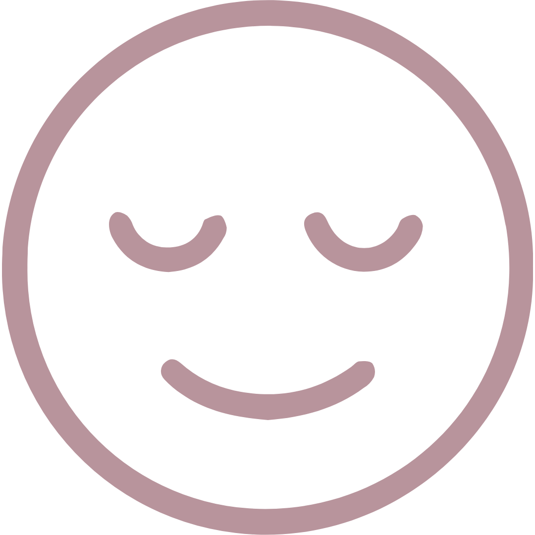 Simple smiling face emoji with closed eyes and a slight smile.