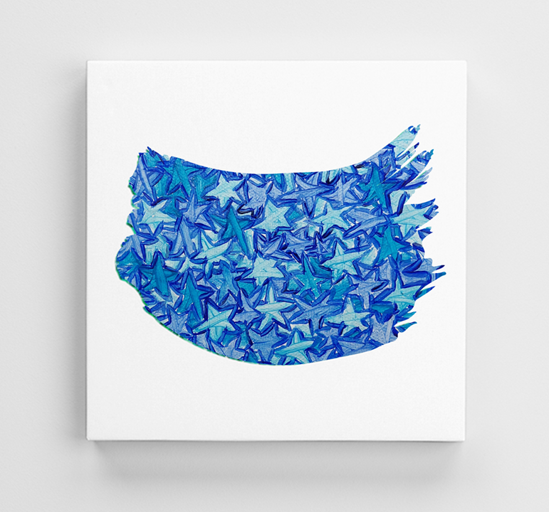 blue STAR BRUSHSTROKE ON CANVAS.png