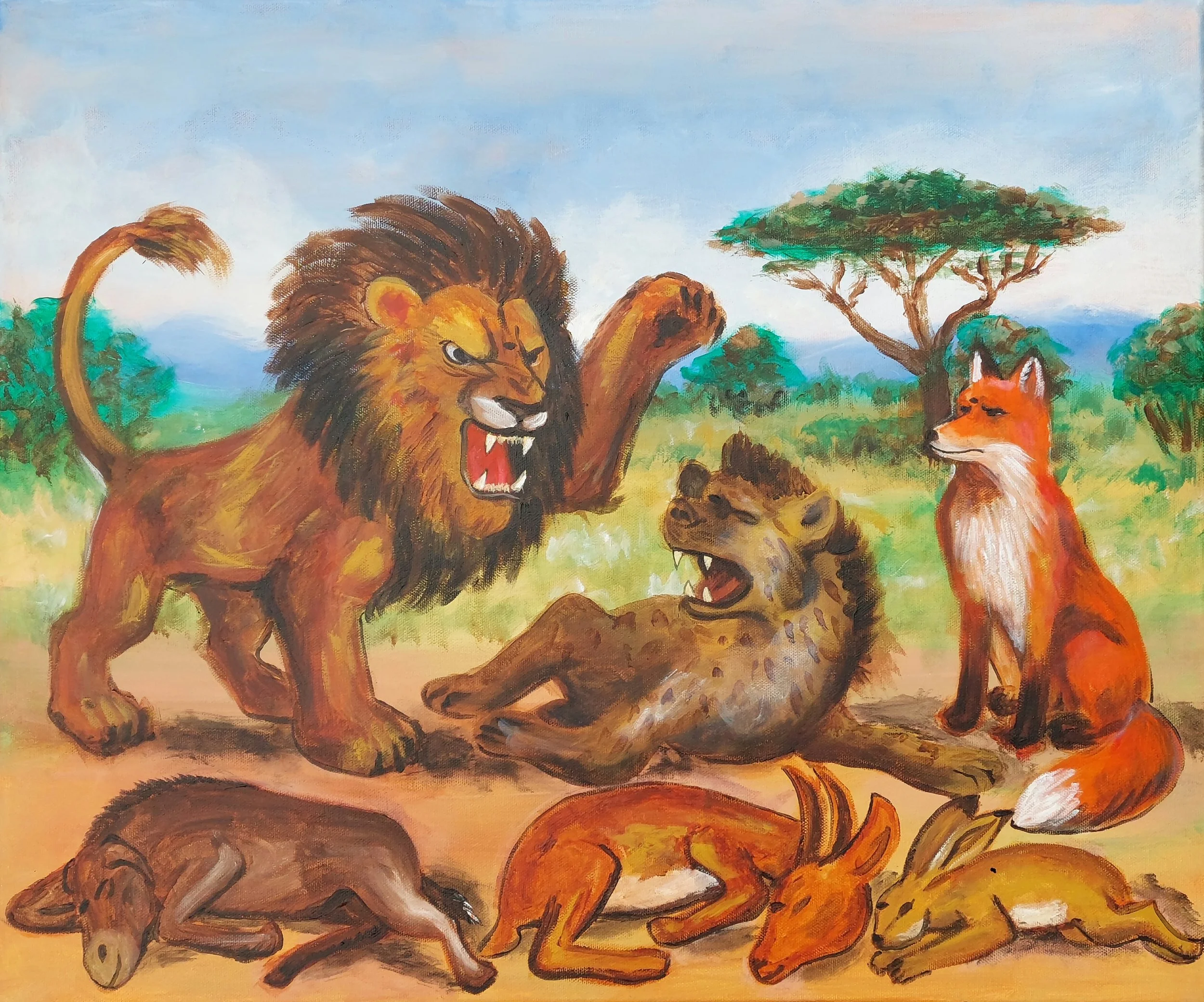 The lion, the hyena and the fox, pineal.jpg
