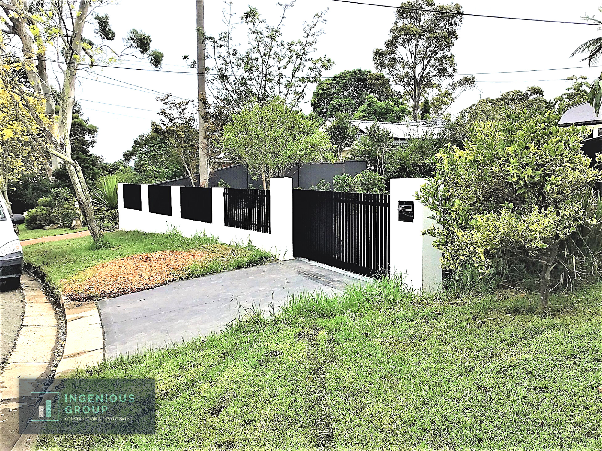 Aluminium Slat Fence and Automated Gate After Photo