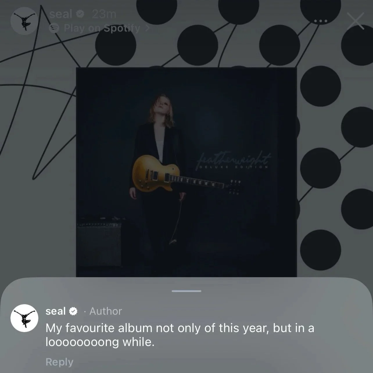 'Featherweight'&nbsp;is Seal's Album Of The Year 😮