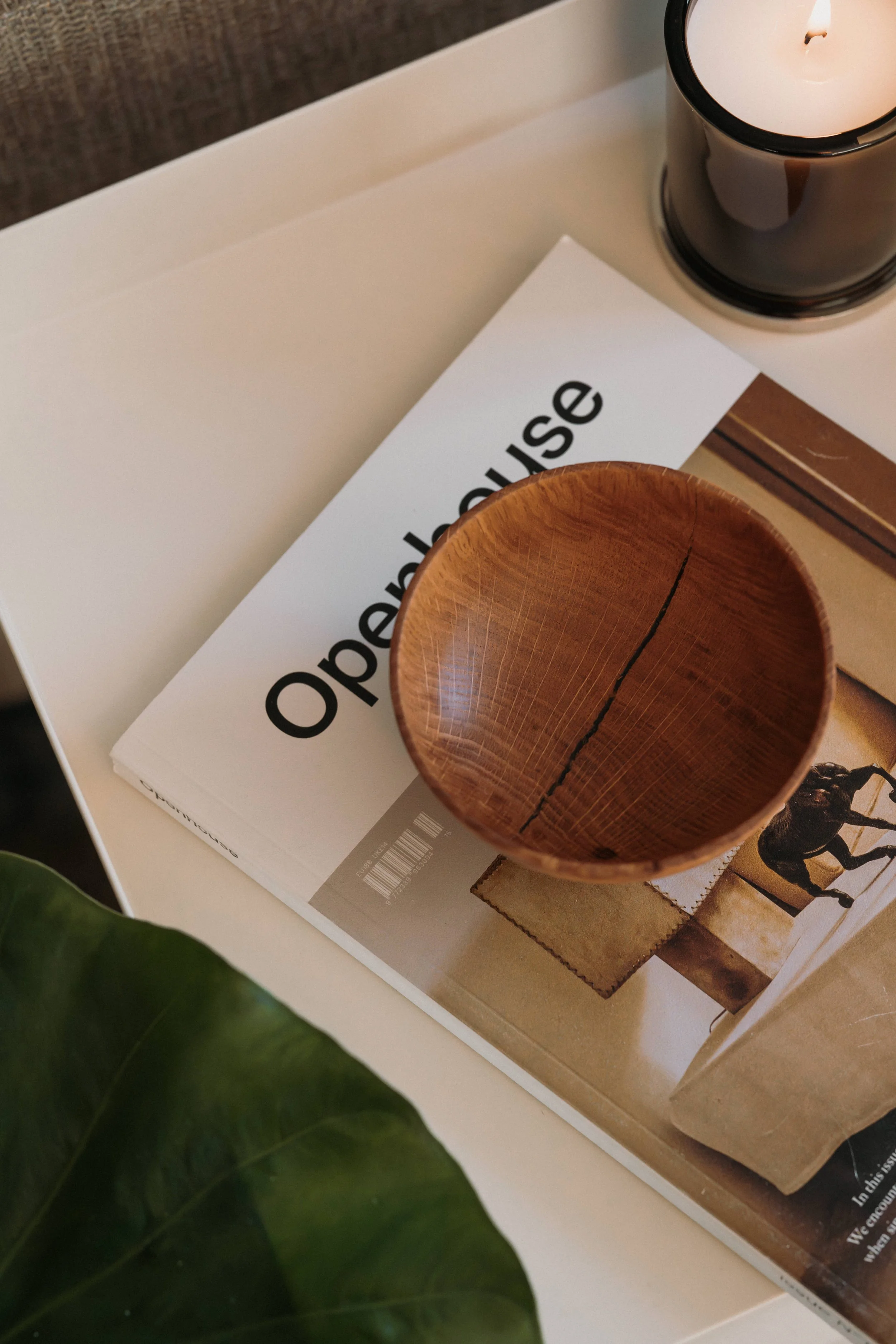 Elegant Footed Brown Oak Bowl