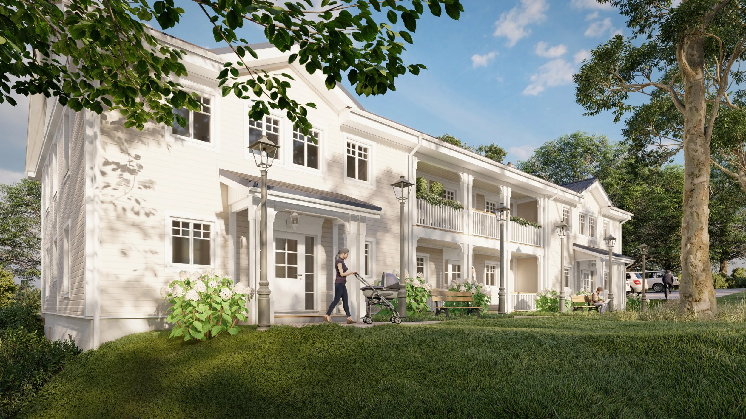 Schwedenhaus als Reihenhaus - Drei Einheiten unter einem gemeinsamen Dach
