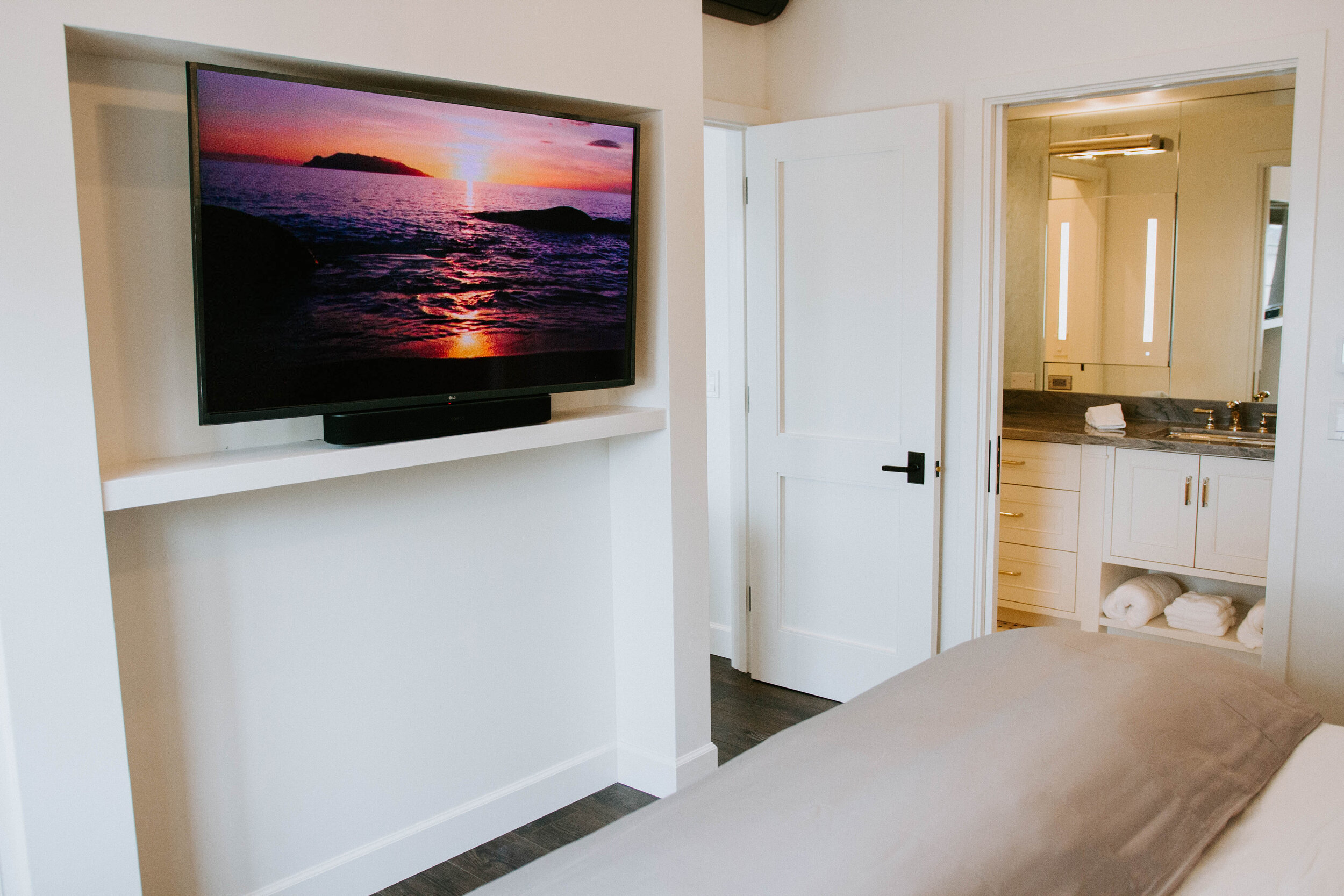 Flatscreen TV in Bedroom