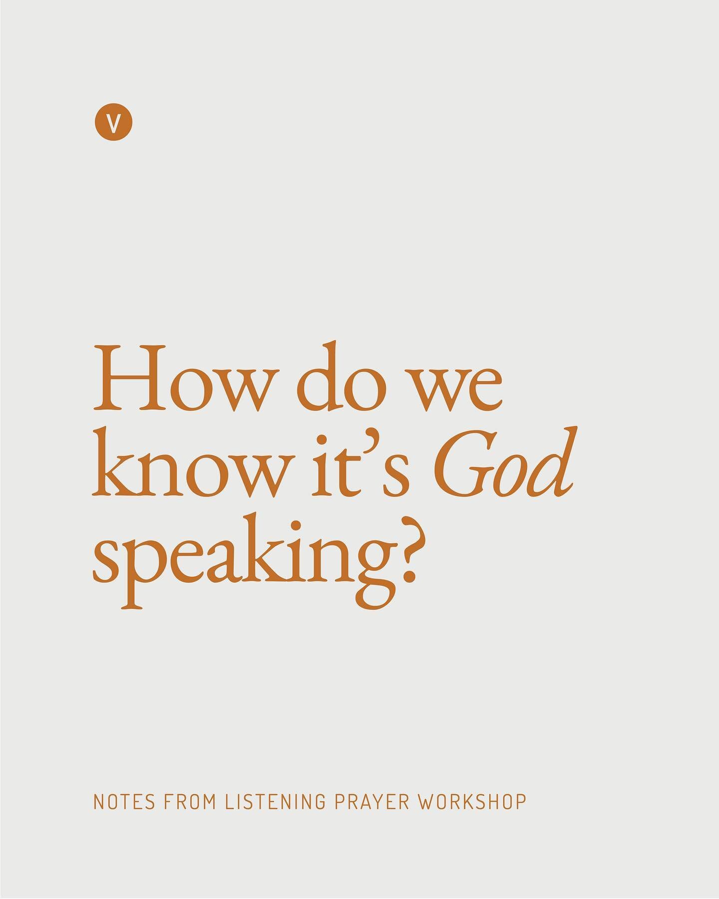 One of the questions we get the most when it comes to prayer is this: &quot;How do I know it's God speaking to me, and not my own voice?&quot;

Scroll through to read some of the ways to discern His voice from other competing voices around us. 👉 It'