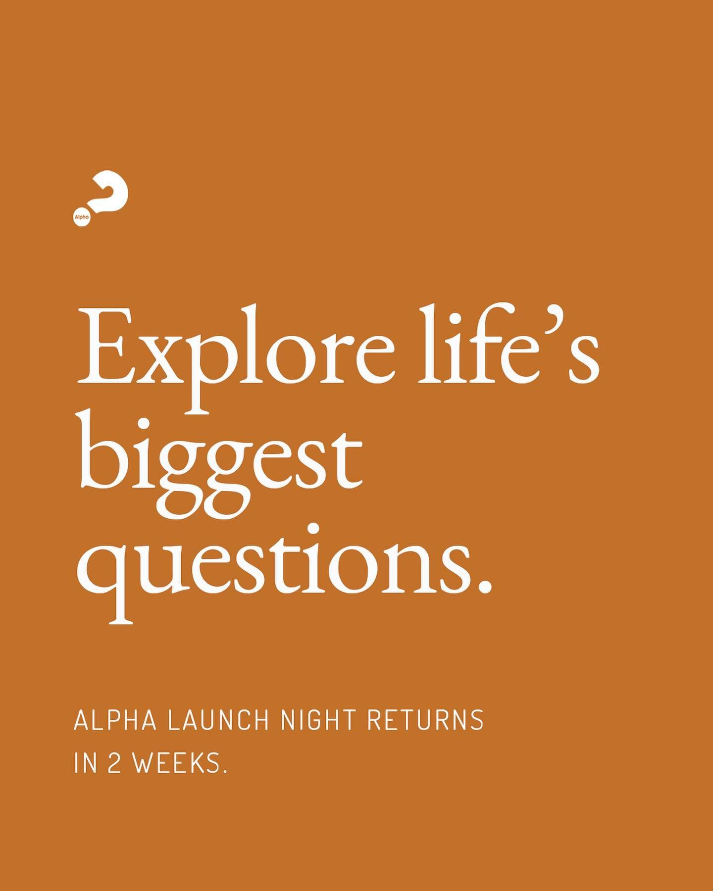 Alpha Launch Night is back on September 20, and you're invited. If you have friends who would not consider themselves Christians or those who are rethinking their faith, send them a text to invite them to Alpha! We promise that it will be a fun night