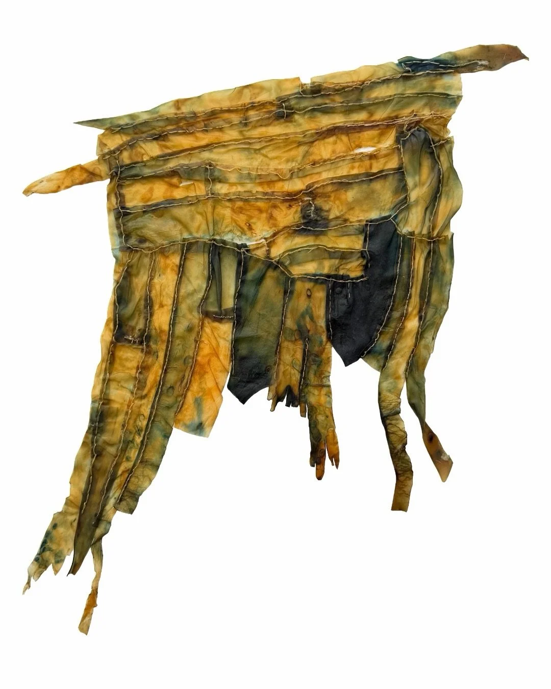 The resilience of this material astounds me. I&rsquo;m often asked, &ldquo;but how long does it last?&rdquo; This piece was dehydrated, rehydrated, dyed, dehydrated, dyed, and rehydrated again. And here it is. It responds to its environment and to my