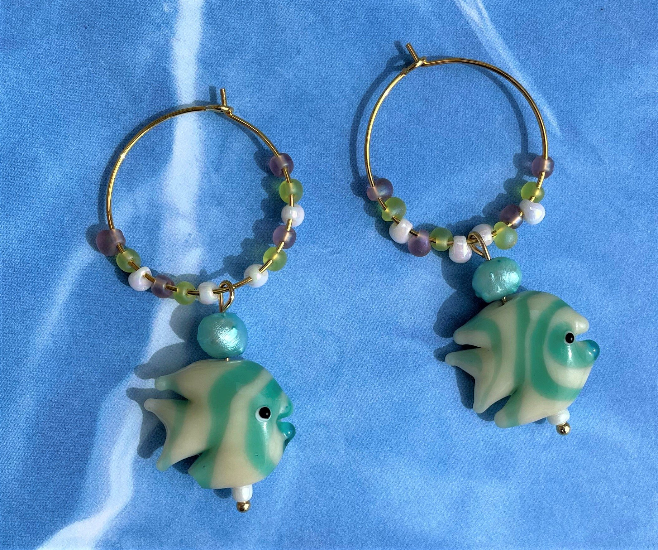 Keep Swimming Hoops - Turquoise and Cream.jpg