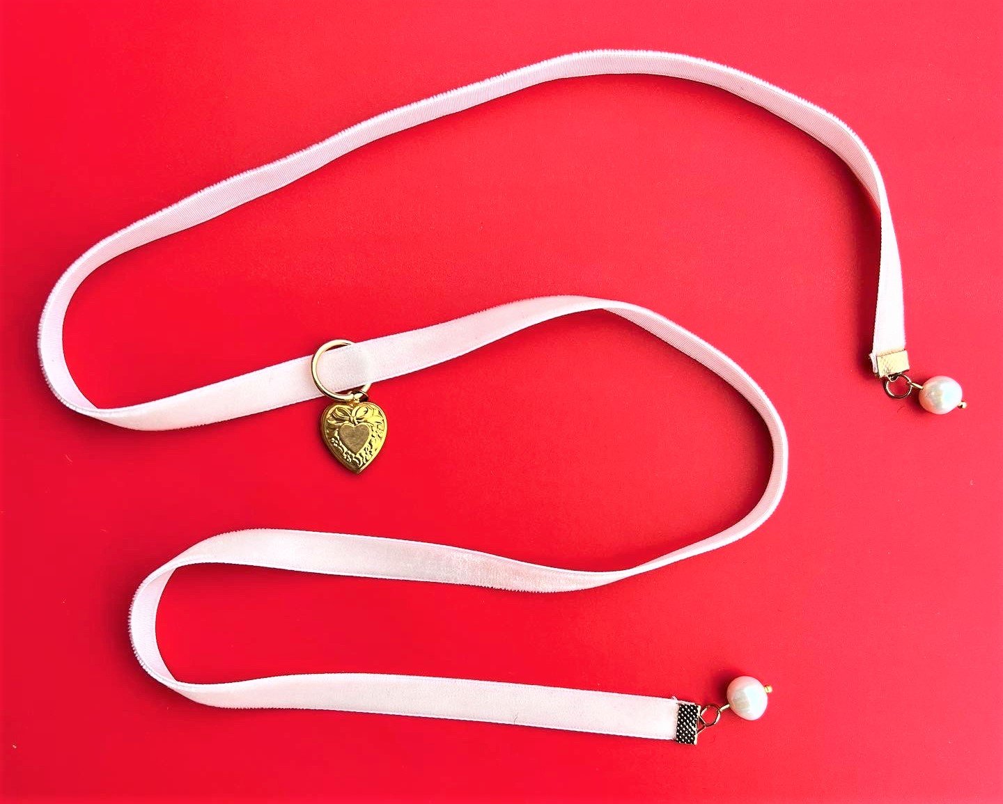 Velvet Ribbon Necklace - White — Conversations Over Chai