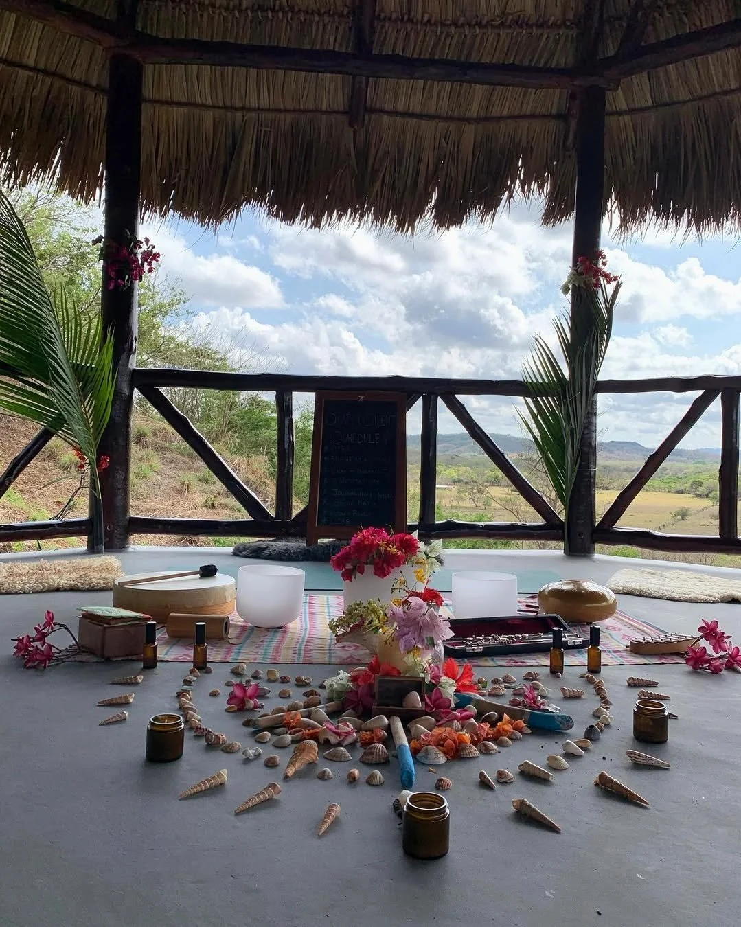 Britt and her partner leading a sound healing session.