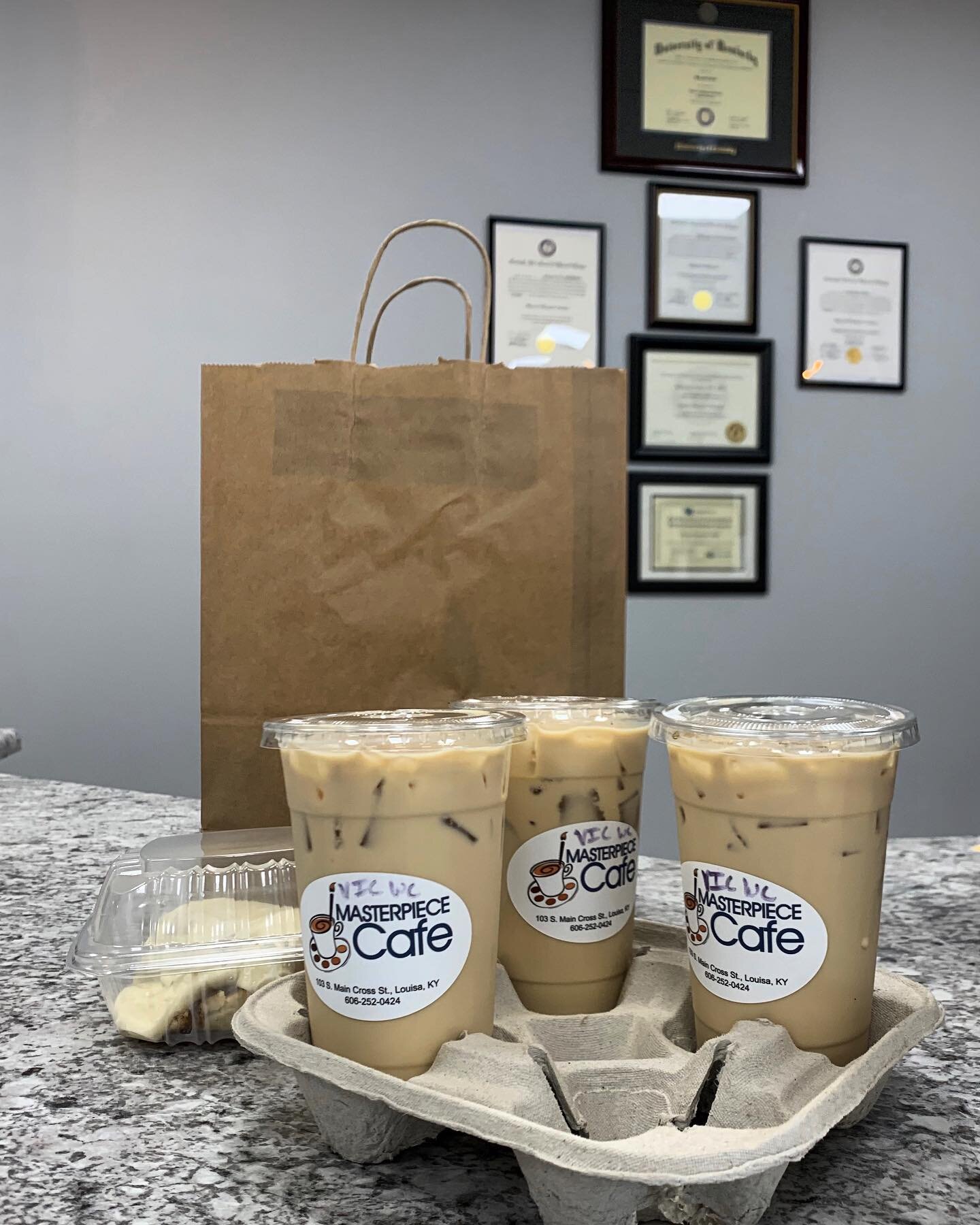 A huge, caffeinated thank you to @masterpiececafepaintedcow for blessing us with coffee and cinnamon rolls this morning! It was much needed the morning of our grand opening! 😄