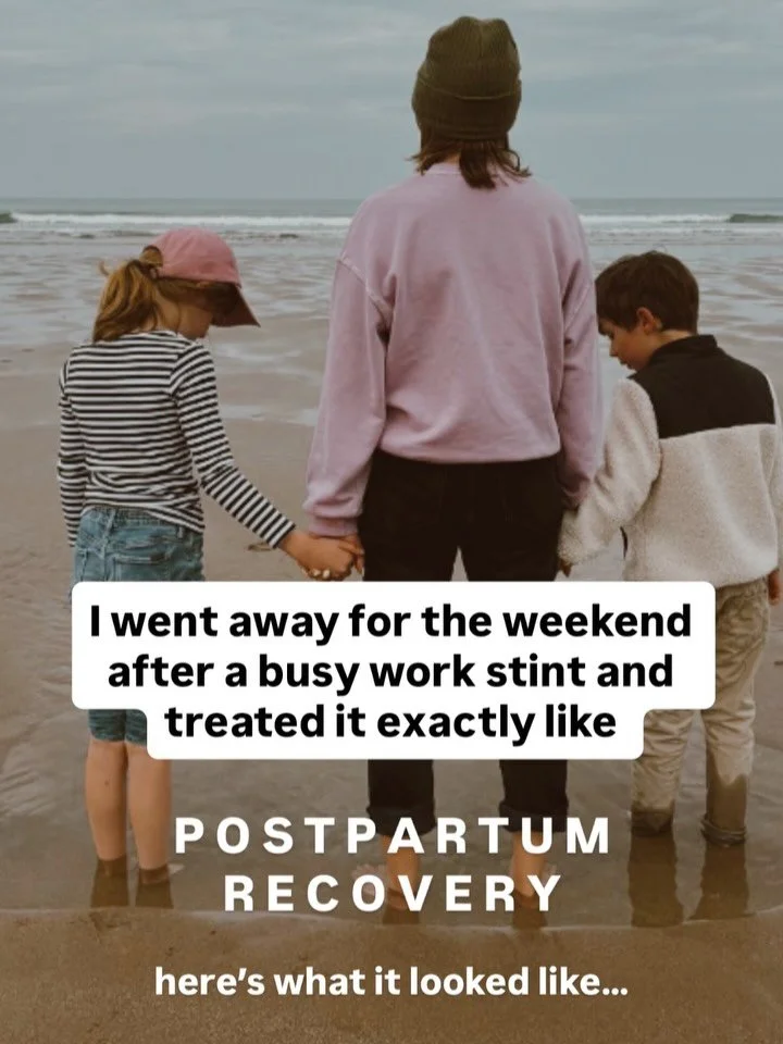 I went away for the weekend and realised something&hellip;

I was treating it like postpartum recovery.

RESTED &mdash; not just sleep, but proper switch-off, holiday-mode rest

RECONNECTED &mdash; with myself and my littles, in true togetherness

RE