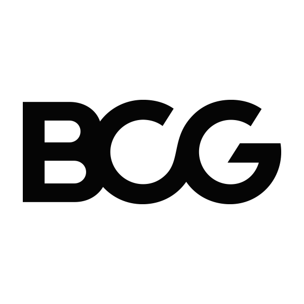 Boston Consulting Group logo with the letters BCG in a stylized font.