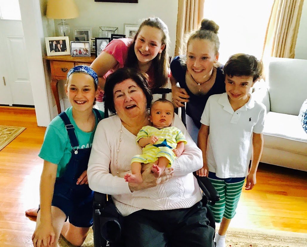 Nancy with grandkids - Lisa Pillow.JPG