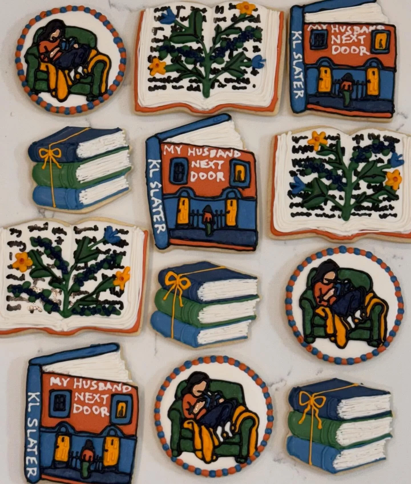 Cookies are the perfect book club snack 📚

#royalicingcookies #cookieart #bookclub #myhusbandnextdoor #cookiedecorating