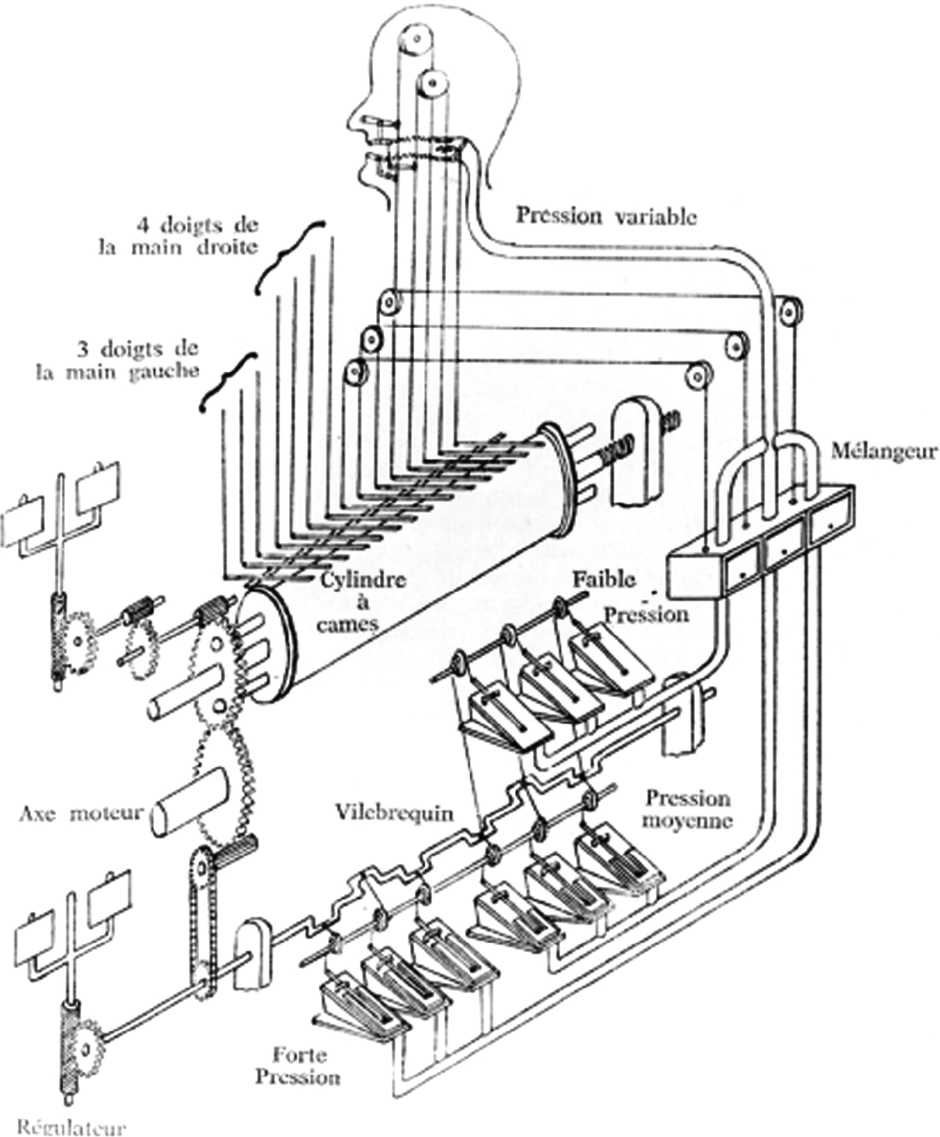 Diagram of Flute Player's Mechanics