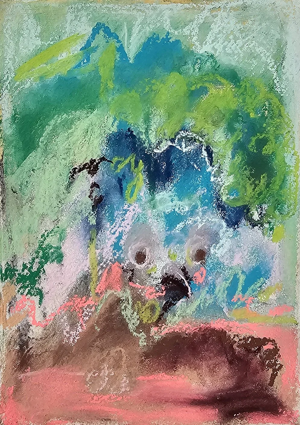 Creep, 2025, soft pastel on khadi paper, 15 x 20 cm