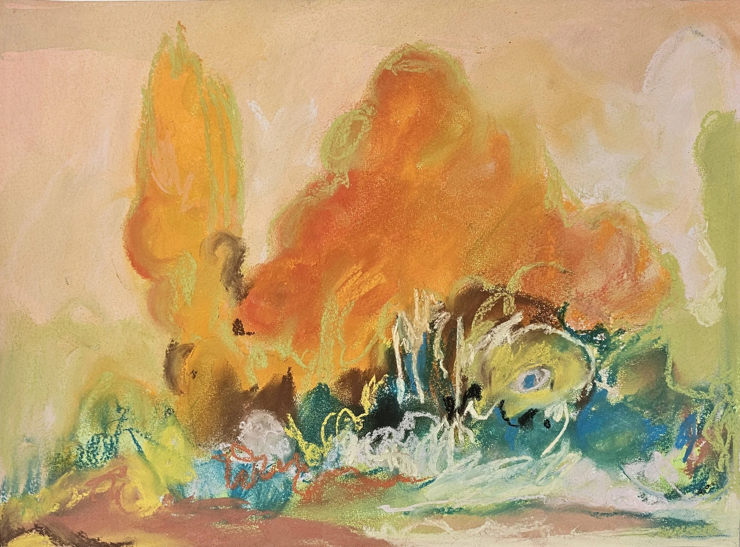 Forest, 2025, charcoal and soft pastel on watercolour paper, 38 x 28 cm