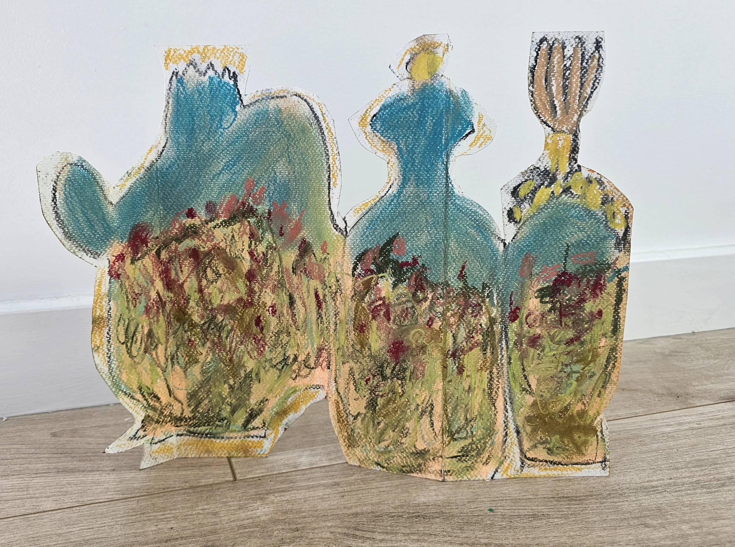 Hermaphrodite (back), 2025, soft pastel, ink and charcoal on paper, variable dimensions