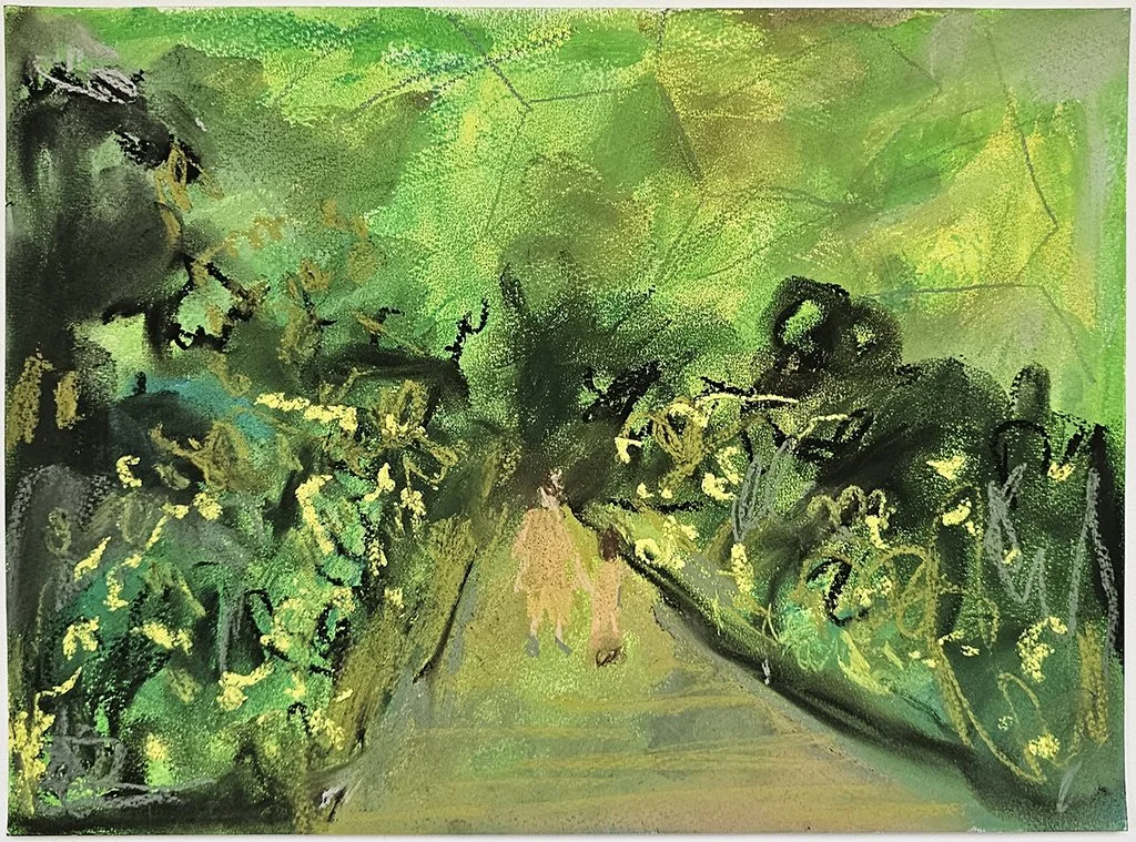 Eden, 2025, charcoal, ink, soft pastel on watercolour paper, 38 x 28 cm