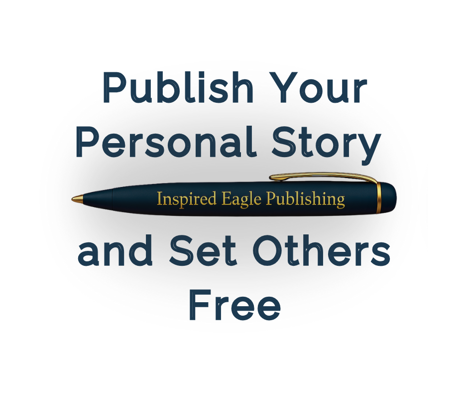 Publish Your Personal Story and Set Others Free, beautiful blue pen with gold script, Inspired Eagle Publishing