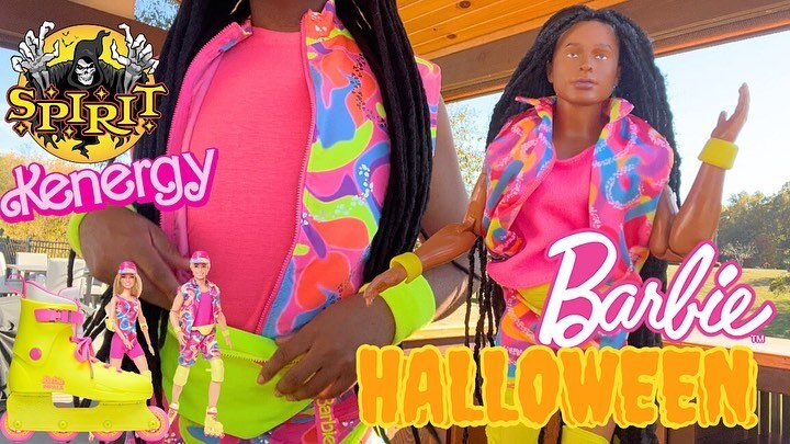 Happy #BarbieHalloween 🎃🛼💕 Tag along with mini and me as we visit @spirithalloween for the perfect Barbie Halloween costume! #kenergy edition 🛼 🆕 YouTube video www.blackbarbieguide.com
.
.
.
.
.
.
.
.
#blackbarbieguide #barbiehalloween #hallowee