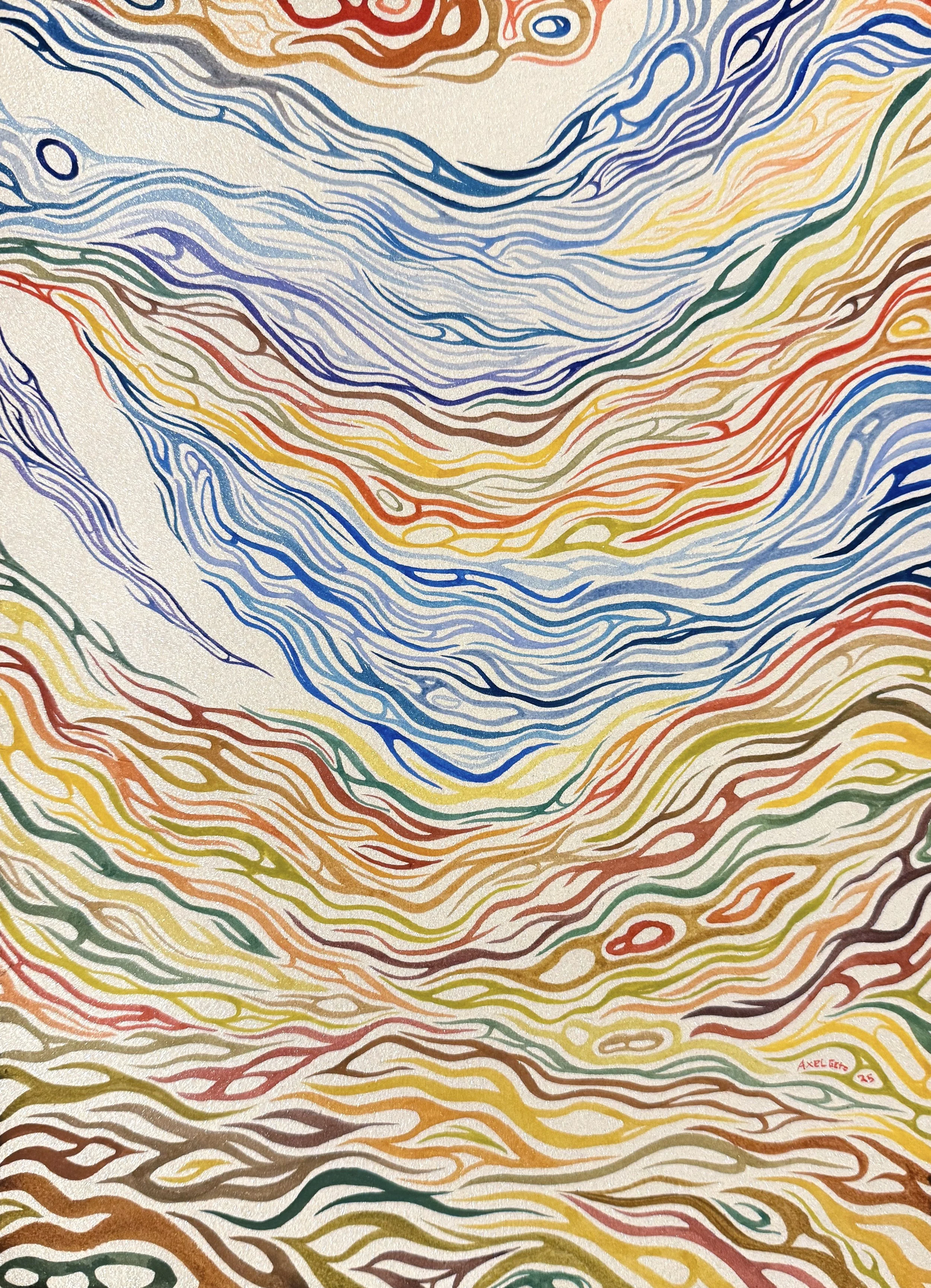 Autumnal Feeling, Watercolor on paper, 16"x12" 2025